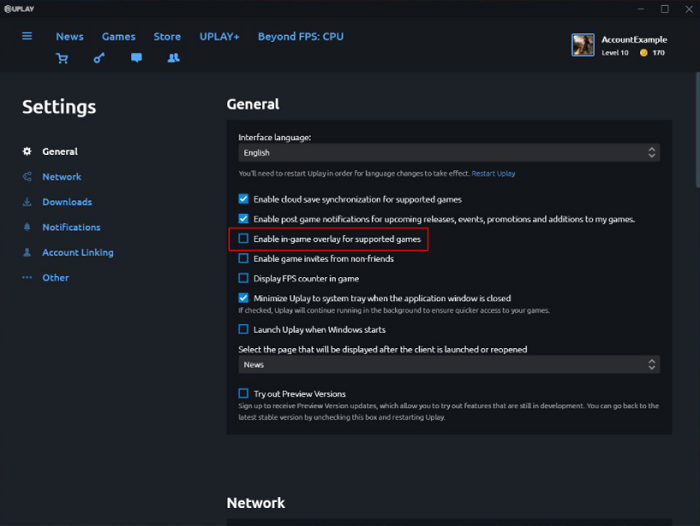 uplay connection lost then uplay settings