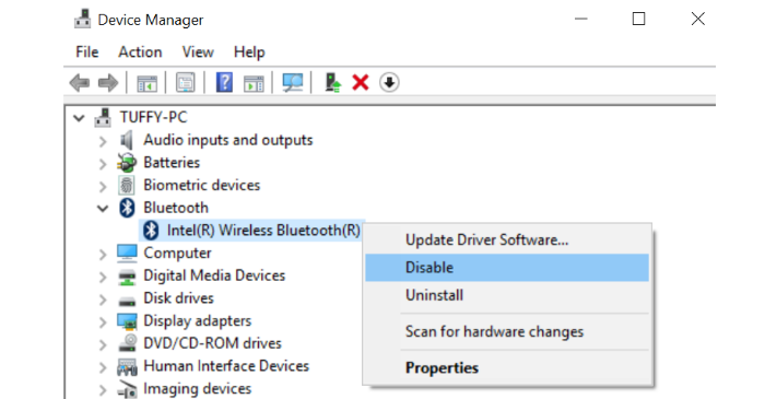 turn off other bluetooth devices
