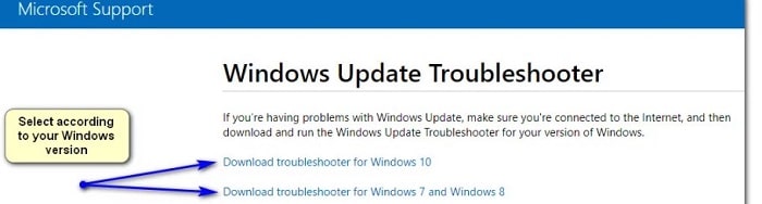 download troubleshooter