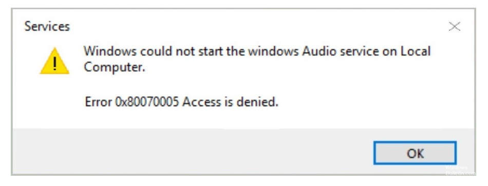 windows could not start the windows audio service on local computer