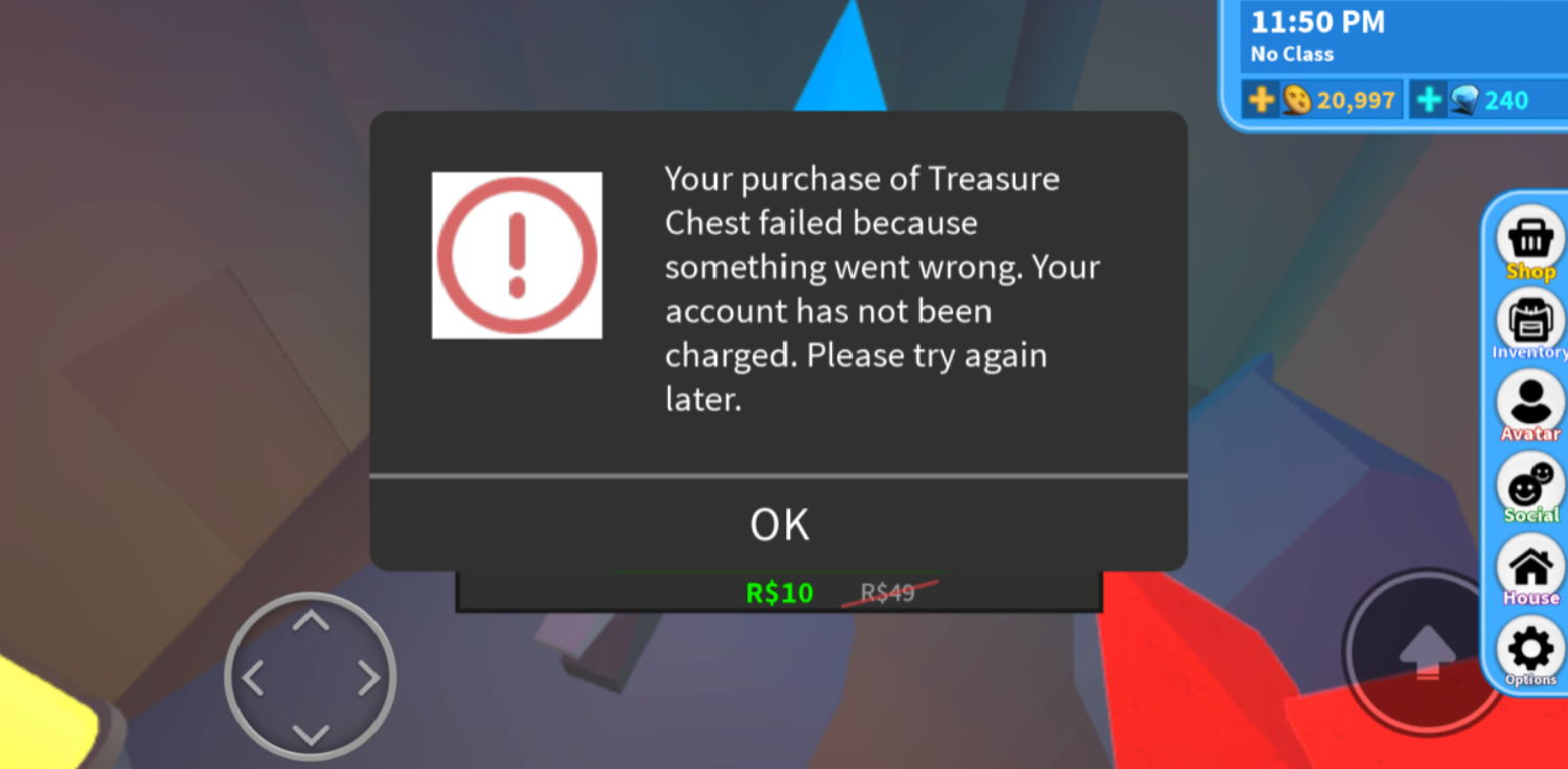 robux deducted but not received
