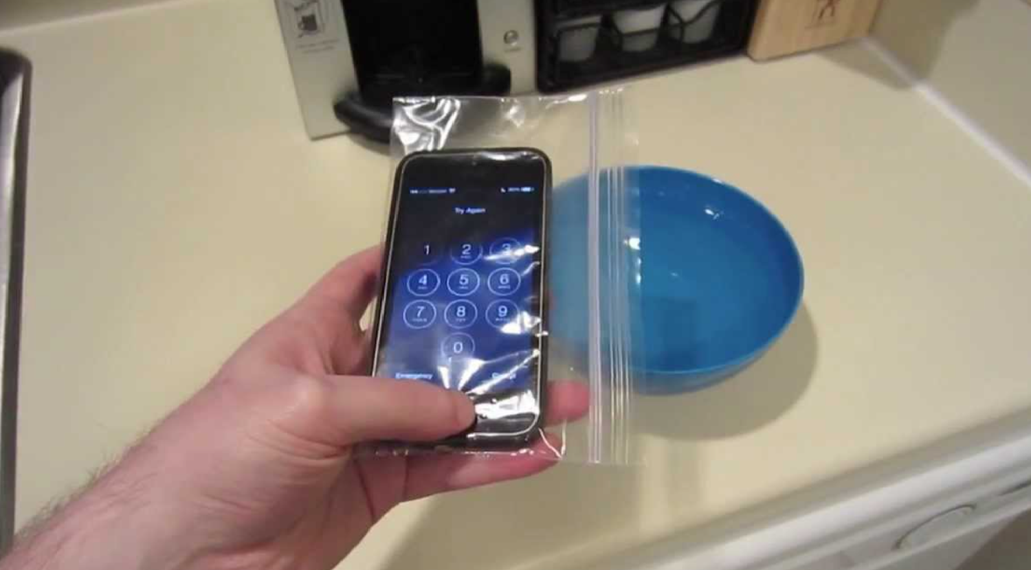 seal your iphone in a ziplock bag